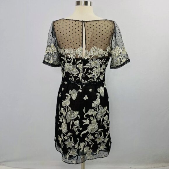 Marchesa Notte Embroidered Floral Mini Dress - Picture 6 of 16